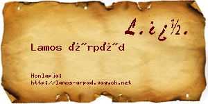 Lamos Árpád névjegykártya